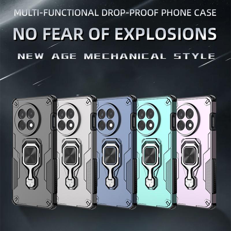 KEYSION Shockproof Case for OnePlus 13R 5G Soft Silicone+PC Upright Metal Ring Stand Phone Back Cover for OnePlus 1+Ace 5 Pro 5G