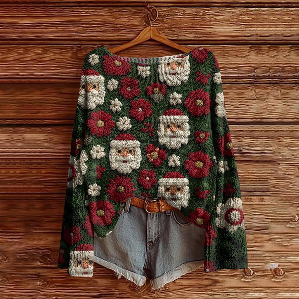 Women's Round Neck Lightweight Sweater Casual Long Sleeve Knit Pullover