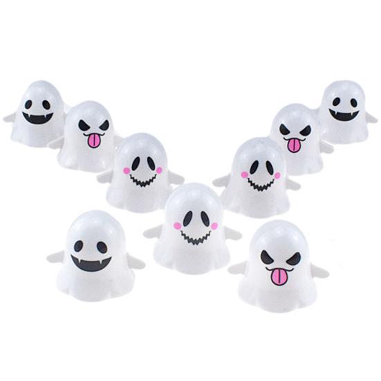 Halloween Wind-up Ghost Toy Spooky Cartoon Ghost Walking Toy Toddlers Boys Girls Spring Clockwork Mini White Ghost Toy