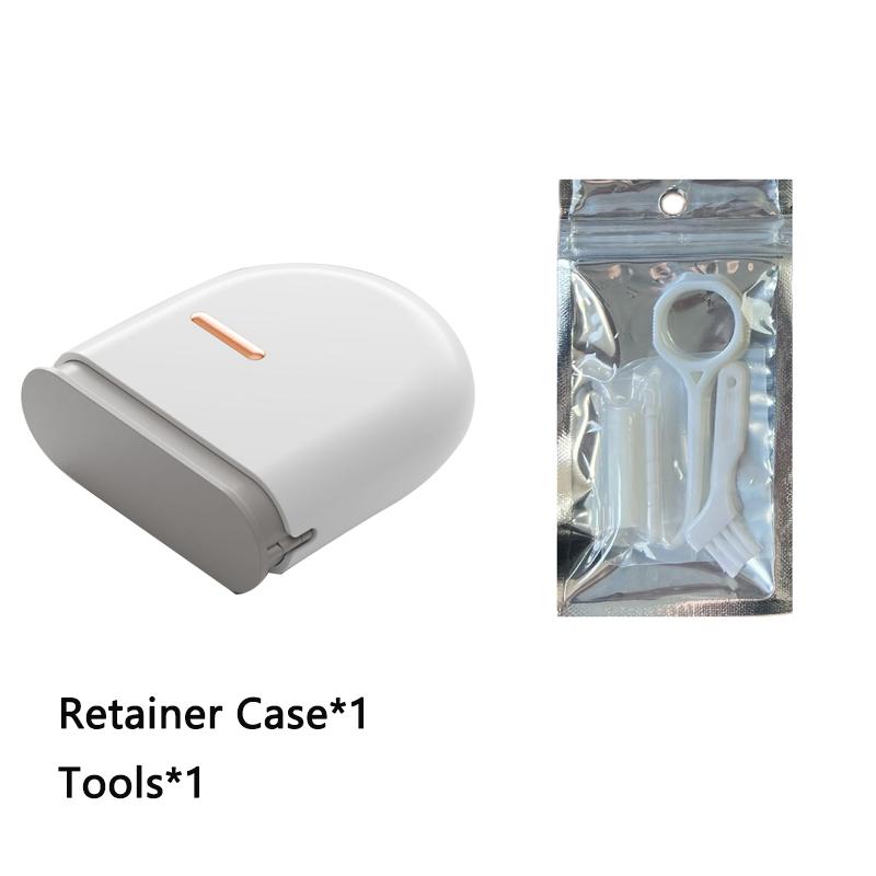 Modische Aufbewahrungsbox für Zahnspangen mit Werkzeug zum Entfernen von Zahnspangen, dicht schließender Schnappverschluss, orthodontische Mundschutzbox mit Belüftungslöchern für Büro und Reise