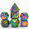 Cusdie Metal D&D Dice with Dragon Font 7Pcs DND Polyhedral Dice Set for Role Playing Game Tabletop Pathfinder Board Games