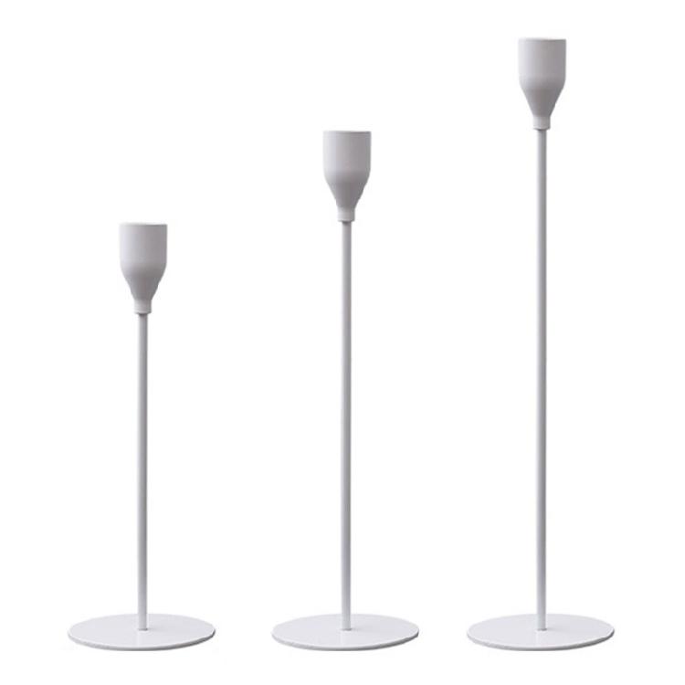 Iron Candle Holders Set 3Pieces French Type Elegant Candle Stands for Creative Inviting Space Decoration Elegant