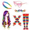 Halloween Costume Fancy Dress Accessories for Women Masquerade Cosplay Headband Earrings Glasses Skirt Gloves Leg Sleeve
