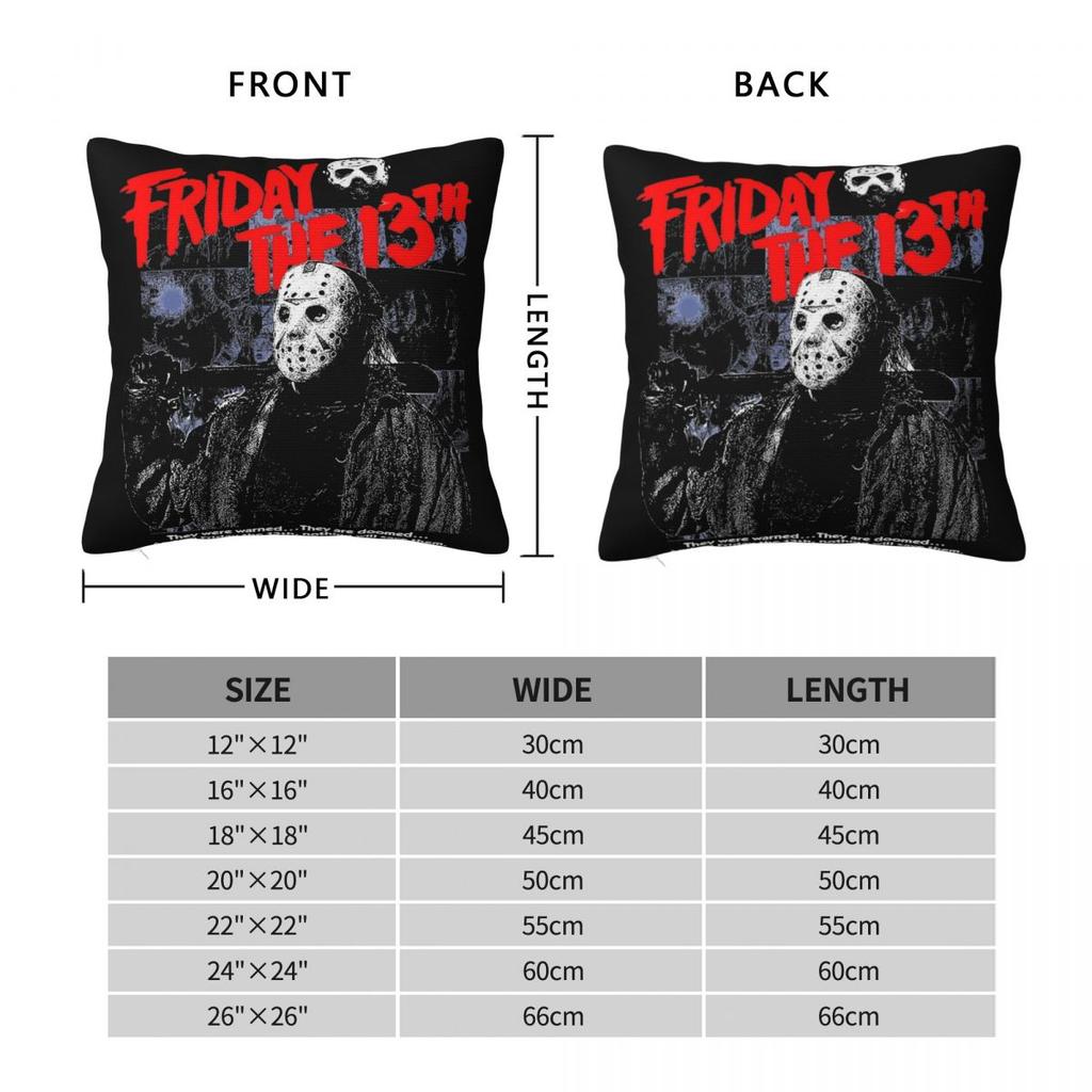 Friday 13Th Horror Movie Pillow Covers Printed Cushion Cover Decor Jason Voorhees Killer Pillow Case Cover Home Multi-Size