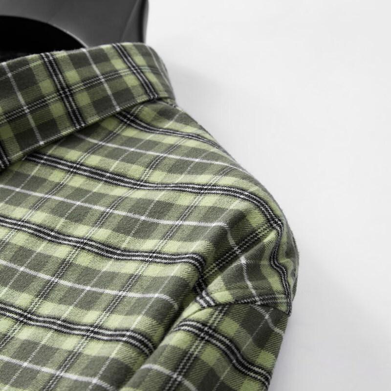 Men's Plus Size Brushed Plaid Long Sleeve Casual Shirt