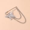 Korean Ins Tide Harajuku Male Personality Butterfly Chain Brooch Fashion Metal Pin Suit Decorative Jewelry