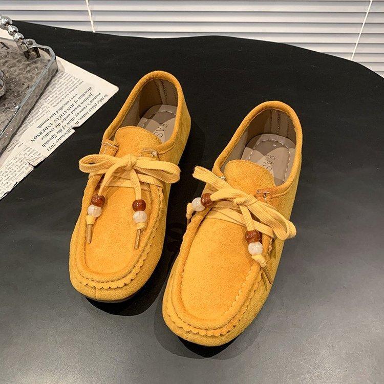 Retro Lace-up German Training Shoes Women's 2025 Early Autumn New Platform Loafer Single Shoes Casual Sports Boken Kangaroo Shoes