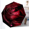 Roter Rosafarbener Rosen-Regenschirm, Leicht & Tragbar, 8-Speichen-Eisenrahmen, Perfekt für Reisen im Freien, Wohnaccessoire, Weihnachtsgeschenke