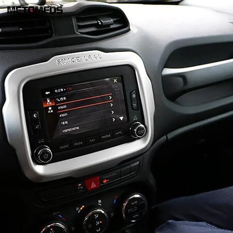 For Jeep Renegade 2015 2016 2017 Matte Center Console GPS Navigation Frame Cover Trim Sticker Interior Accessories Car Styling