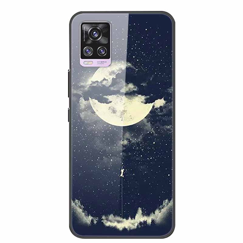 Glass Back Cover For Vivo V20 Pro 5G Case Coque Hard Tempered Glass Case For Vivo V20 Pro 2020 Phone Case Cover Soft Bumper Para