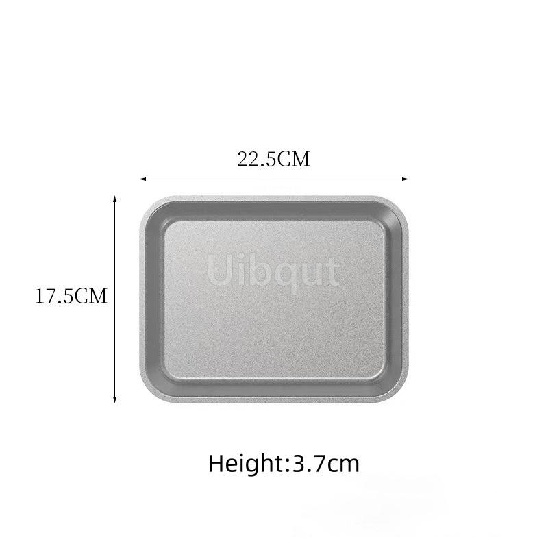 Retro classical 304 Stainless Steel Flat Bottom rectangle Square Basin Dish Buffet Plate food tray Grill Plate bbq storage tray