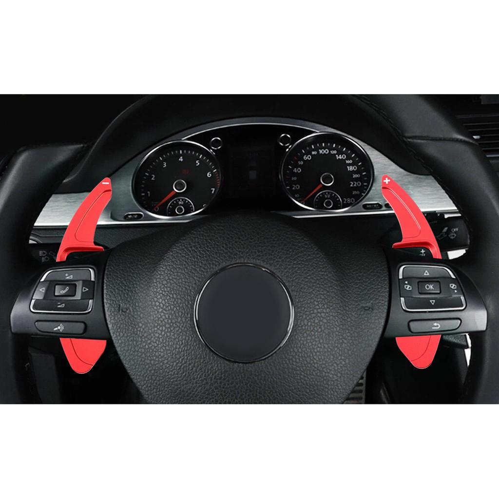 Förlängning av rattpaddlar för VW Golf 6 Tiguan CC Aluminium Röd