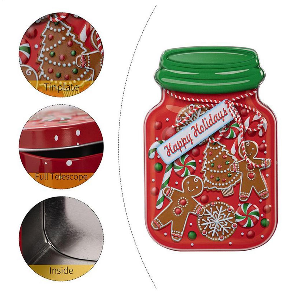 Christmas Cookie Tins With Lids Metal Candy Boxes With Lids Box Container Jar Holder For Card Packaging Candy Treat Cookie