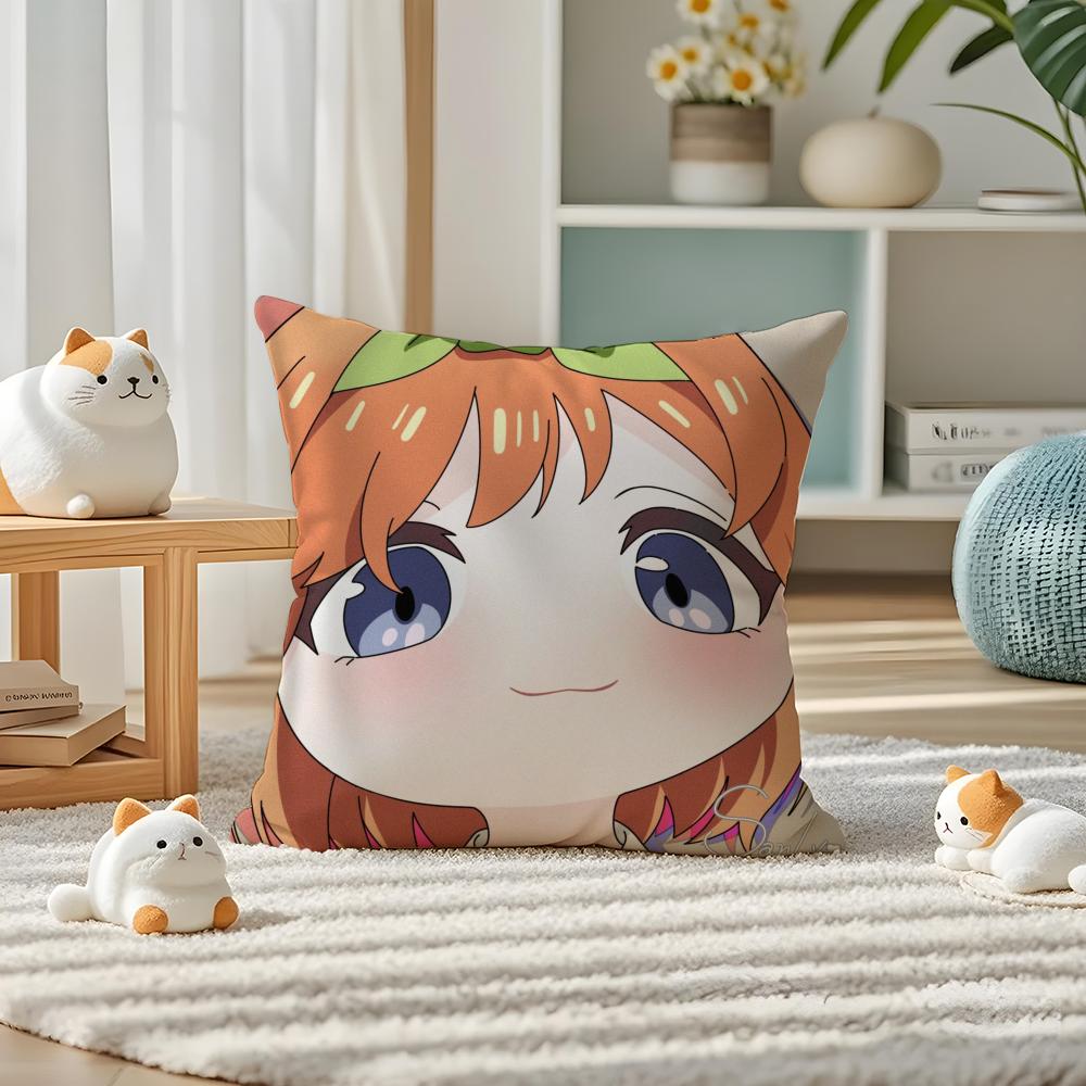 The Quintessential Quintuplets Pillow Case Silky Elegant Comfort Sofa Bed Invisible Zipper