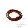 Oversized Studs Resin Bracelet Brown White Marbling Geometric Irregular Cuff Bracelet Thick Wide-Band Exaggerated Chunky Bangle