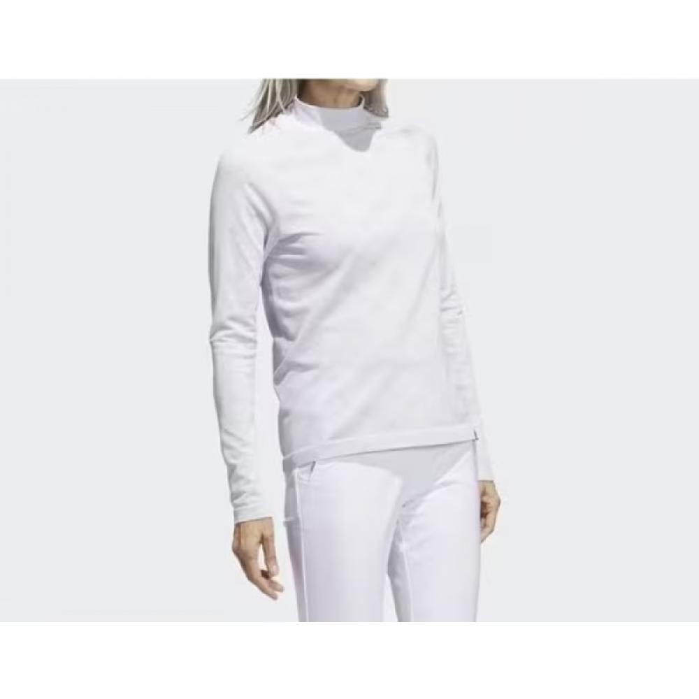 

AdidaS Golf 23fw Women S SeaSonal T ShirT Prime kniT Long Sleeve Mock ShirT Ik7181 whiTe XS