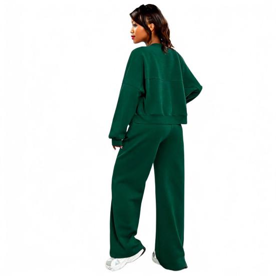 Damen 2-teiliges Outfit Herbst Langarm Reißverschluss Sweatshirt Und Weite Hosen Trainingsanzug Lässige Lounge Sets