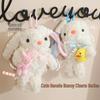 Lop-Eared Rabbit Plush Keychain - Cute Cartoon Baby Pendant Ornament Gift