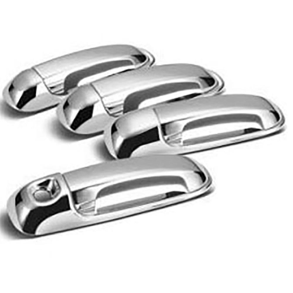 Chrome Door Handle Covers Trim With Smart Keyhole  For 2002-2008 Dodge Ram 1500