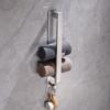 1pc Space-Saving Towel Bar With Hooks - No-Drill, Wall-Mounted Bathroom Towel Rack For Guests