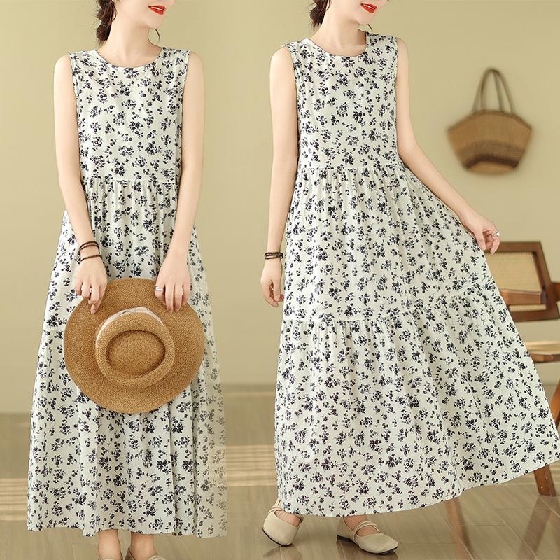 

DIMANAF 2024, женское летнее пляжное платье больших размеров, женское длинное платье без рукавов, повседневный большой свободный сарафан 91657 One Size