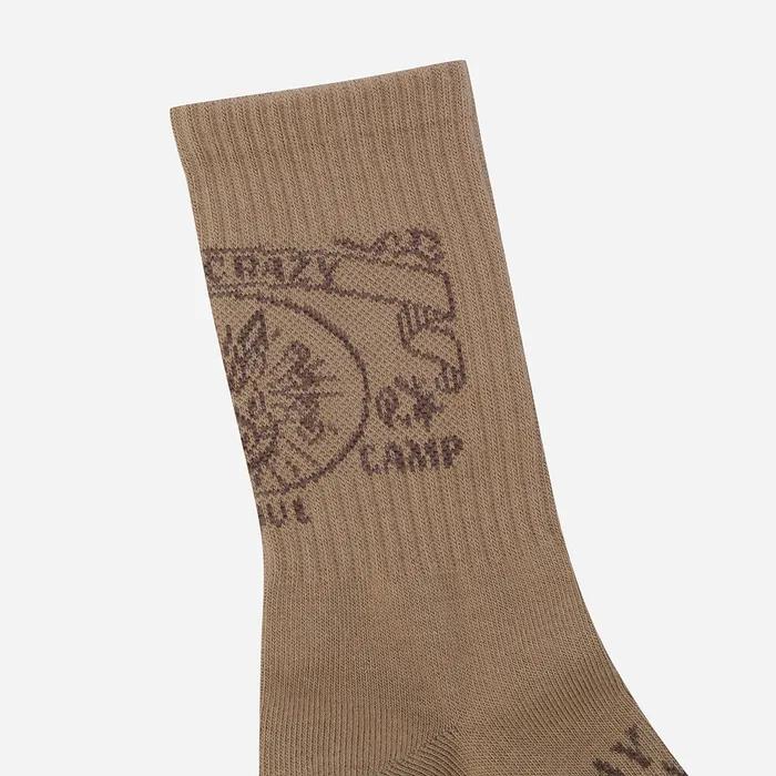 Vintage Graphic Crew Socks (TAN)