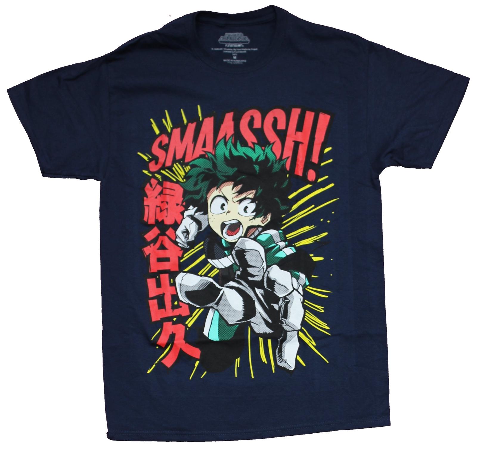 My Hero Academia Adult New T-Shirt - Deku Attacking SMASH! S