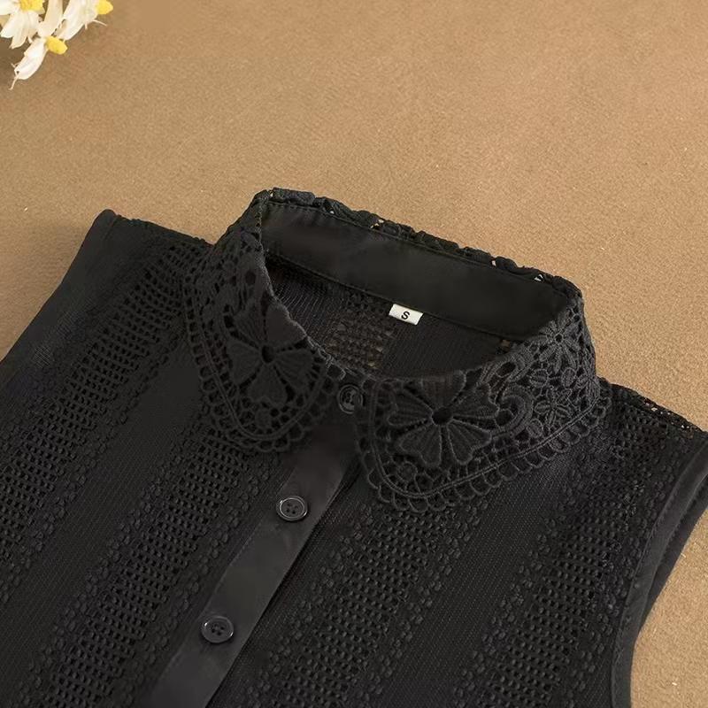 Elegant Lace Doll Fake Collar Women For Blouse Sweater Detachable Camisole Half Shirt White False Collar Woman Lapel Top Collars