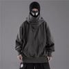 Spring and Autumn Embroidery Turtleneck Men's Hooded Sweatshirt Japanese Ninja Oversized Hoodies Hip Hop Pocket Streetwear Y2K Hoody