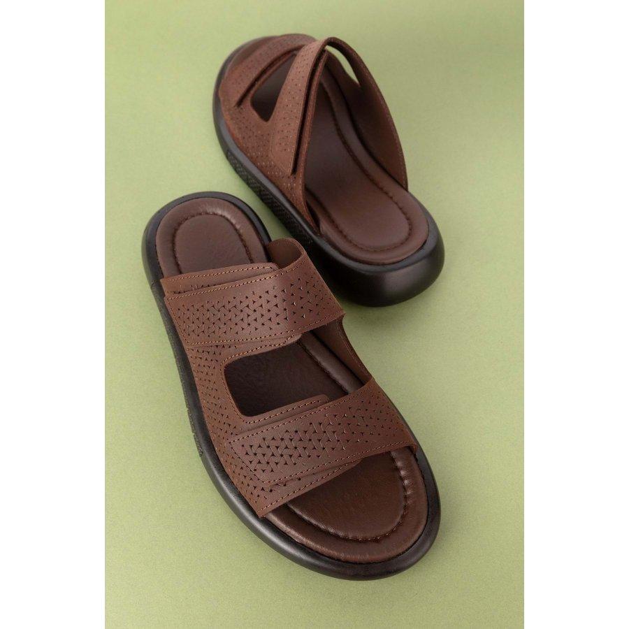 Pantofole estive casual in vera pelle da uomo