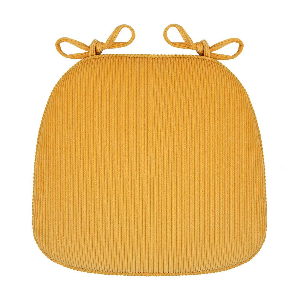 Thickened D-Shape Corduroy Seat Cushion For Dining Chairs,Classic Style,All-Season Comfort, Sewn Seam Closure, Multipurpose Use