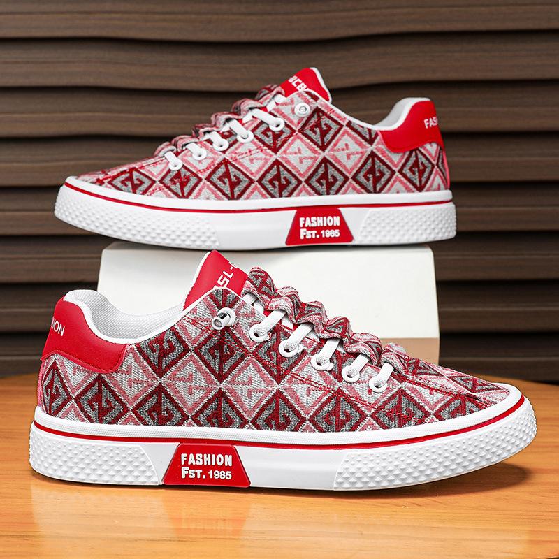 2025 New Sneakers Casual Mens Designer Ethnic Style Board Shoes Fashion Fabric Breathable Increased Internal Flat Platform Shoes