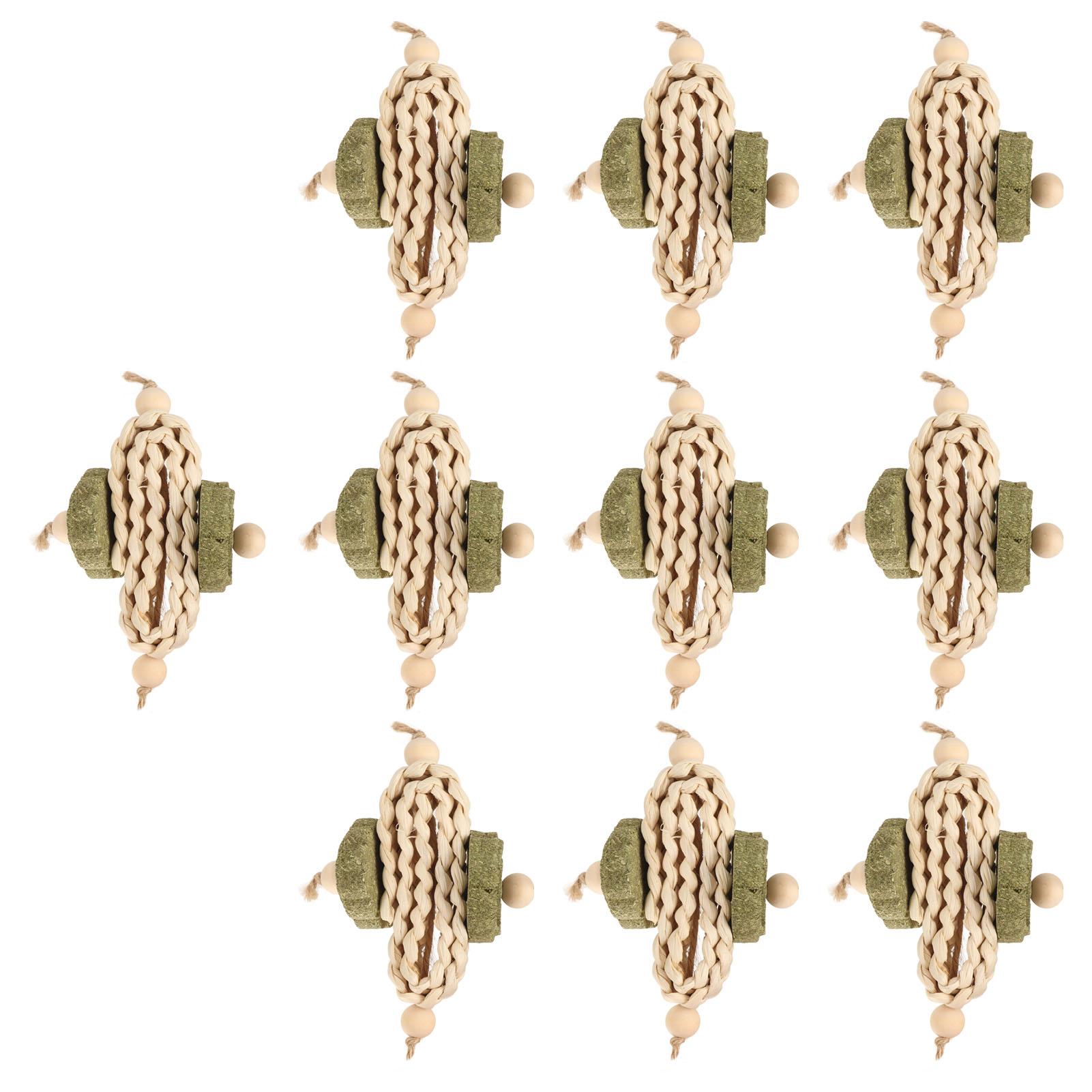 

Rabbit Chewing String Teeth Grinding Boredom Relief Woven Small Animal Grass Cake Toy for for Hamster Guinea Pig 10pcs