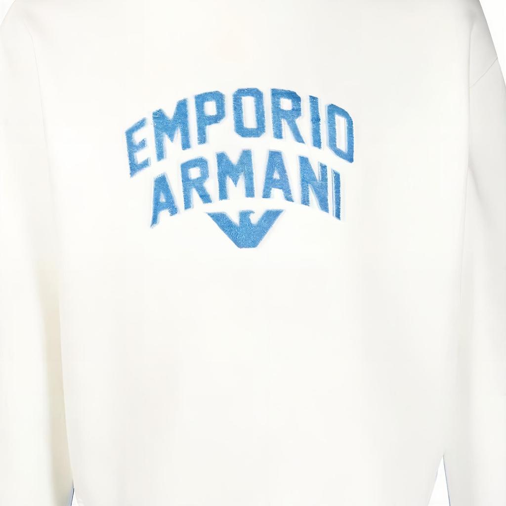 Emporio Armani Ss23 Brand Logo Letter Print Pullover Casual Long Sleeve Sweatshirt Men Sweatshirt White 3R1MBE-1JHSZ-0164