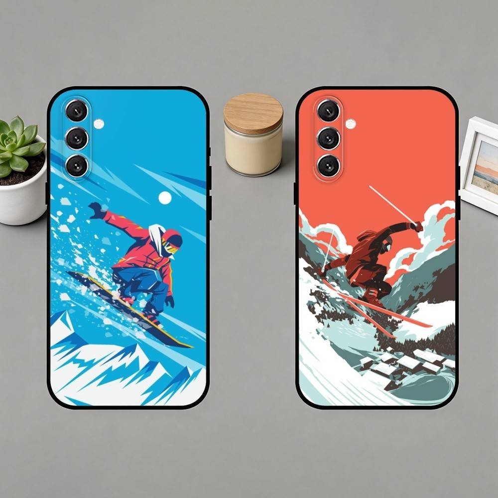 S-Skiing Snow Snowboard Ski Phone Case For Samsung Galaxy A91,80,73,72 ,71,53,52,32 ,31,22,21s,20,Soft Black Case