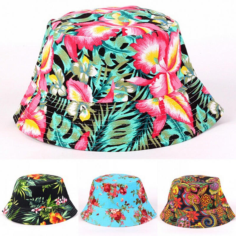 Unisex Men Women Boonie Hunting Fishing Outdoor Cap Floral Bucket Sun Hat