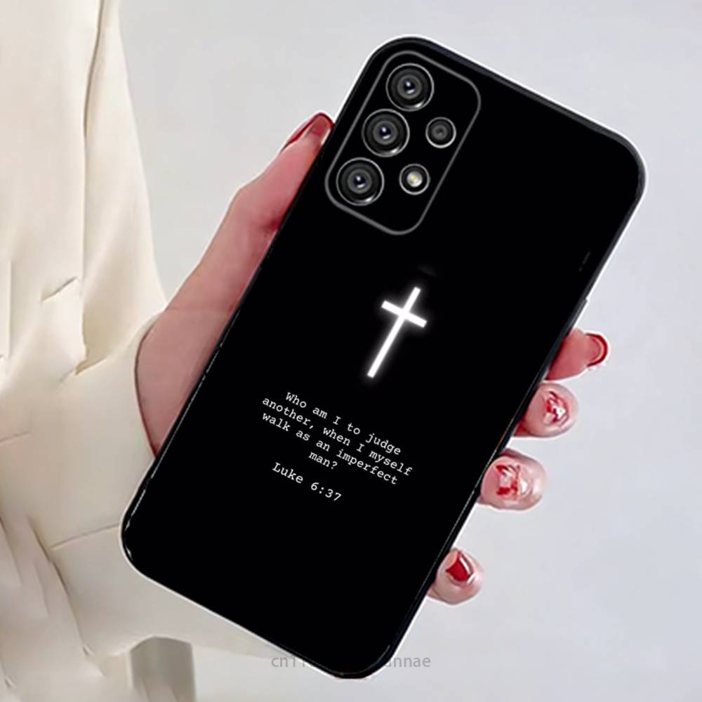 Bible Jesus Christian Cross Phone Case For Samsung Galaxy A13,21s,22,31,32,52,53,71,80,A91 Soft Black Shell