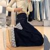 Women's High Waist Wide-Leg Patchwork Bowknot Denim Pants - New Autumn 2026 American Design