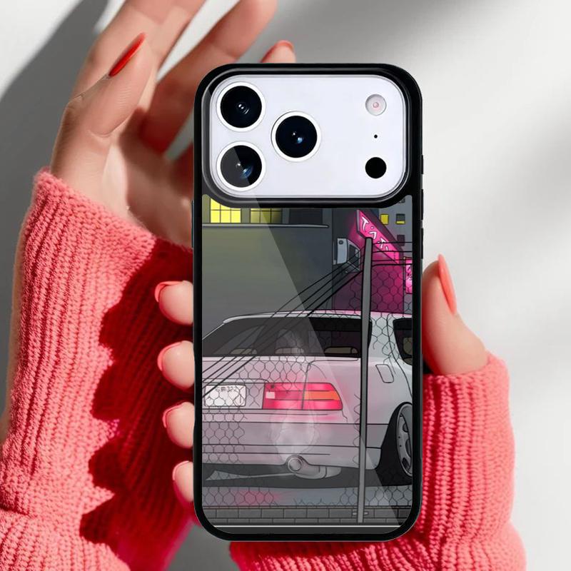 Initial= D Drift Phone Case for iPhone 17 16 15 14 13 Pro Max Back Cover for 12 11 Pro Coque