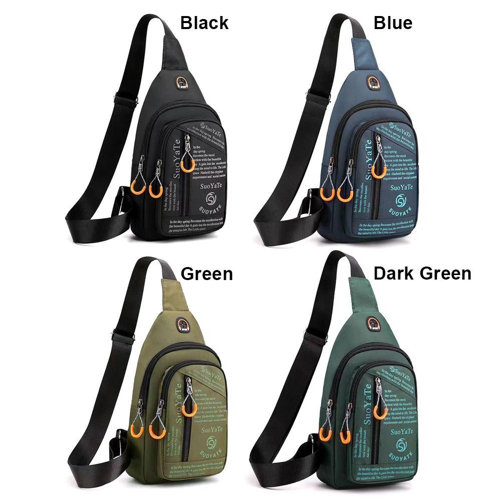 1Pcs New Nylon Men Chest Bag Black Blue Green Multifunctional Crossbody Bag Sports Large Capacity Waist Bag Mobile Phone