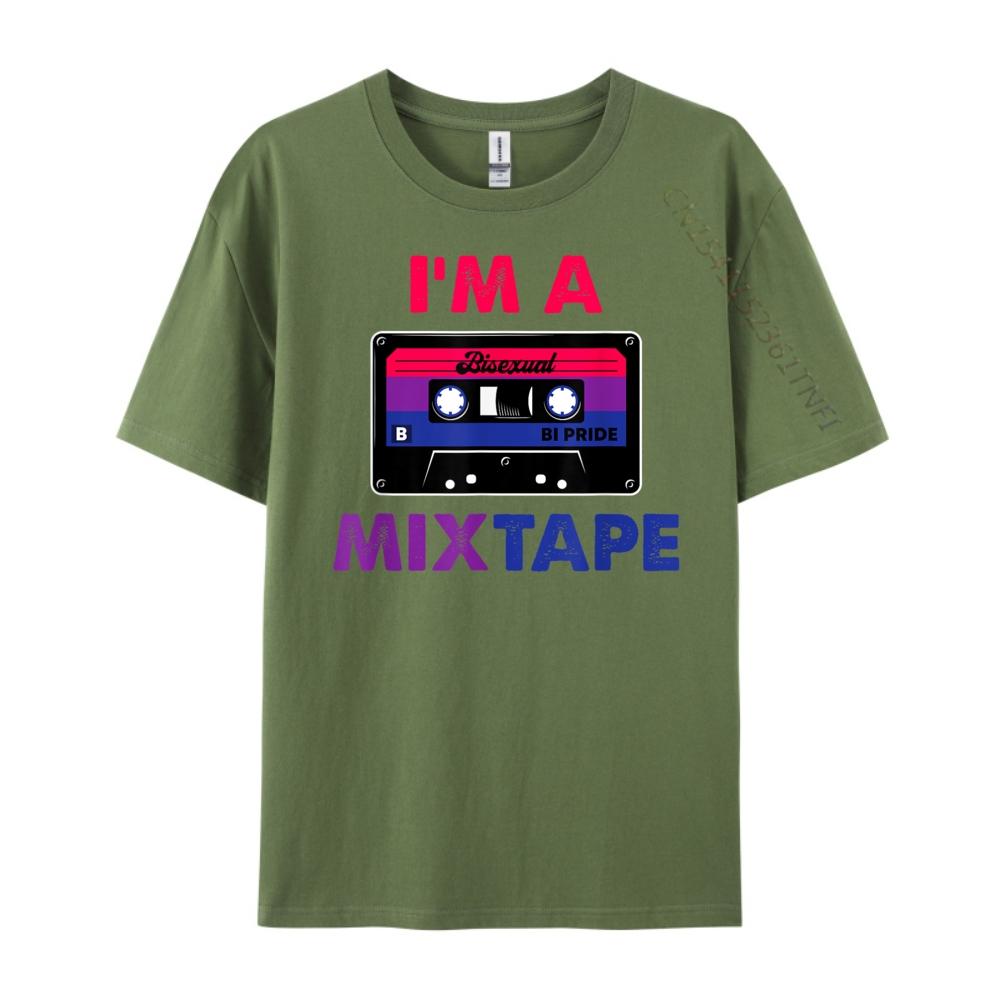 I M A Mixtape Bisexual Pride Month Lgbtq Cassette Tape Graphic T Shirts Men Oversized New Year Chinese Style
