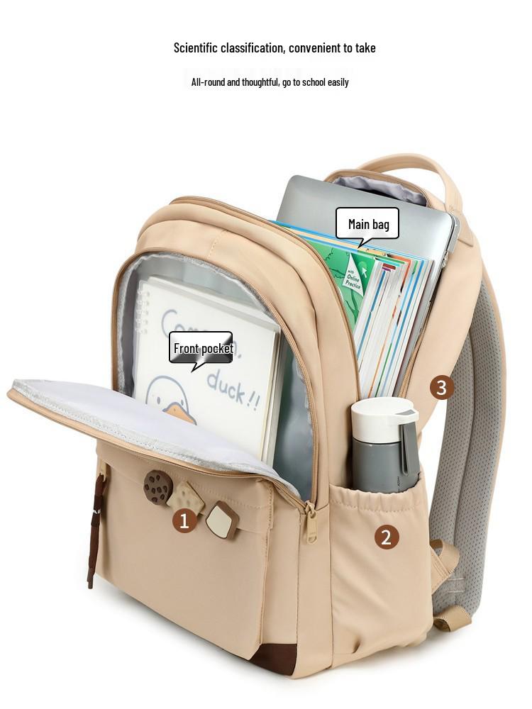 Minimalistischer Rucksack im japanischen Stil für Schülerinnen - Große Kapazität, hochwertiges Design für Mittel- und Oberstufenschülerinnen