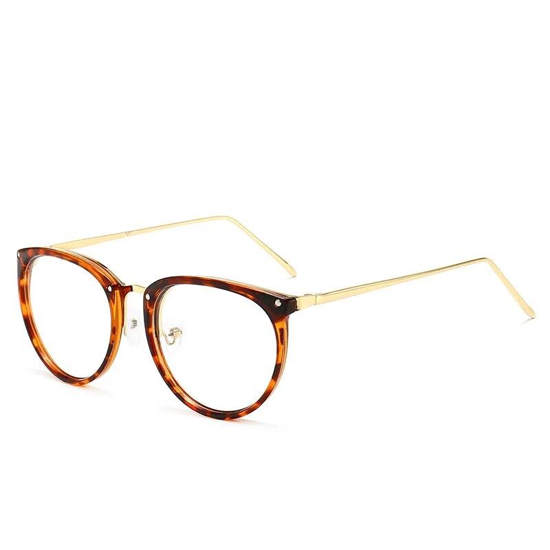 Optical Glasses Frame Women Men Round Oversized Eyeglasses Frames Metal Spectacles Clear Lenses Glasses Women