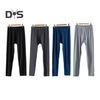 Men Pants Elastic Waist Double-Sided Brushed Thermal Insulation Long Johns Solid Color Mountaineering Vacation Travel Work School Bottoming Trousers