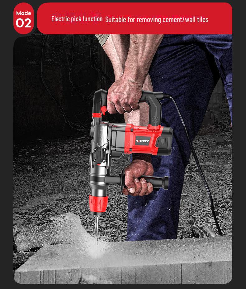 Customizable 26S Multi-Function Electric Drill: Impact Drill, Hammer, Pick – Ideal for Home Use & Concrete Industrial Grade.