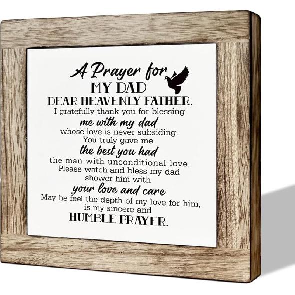 A Prayer for My Dad Sign for Father's Day, Wooden Box Signs for Home Decor, Farmhouse Decor for Dad Room, Sentimental Gift for Dad, Dad Birthday Gift