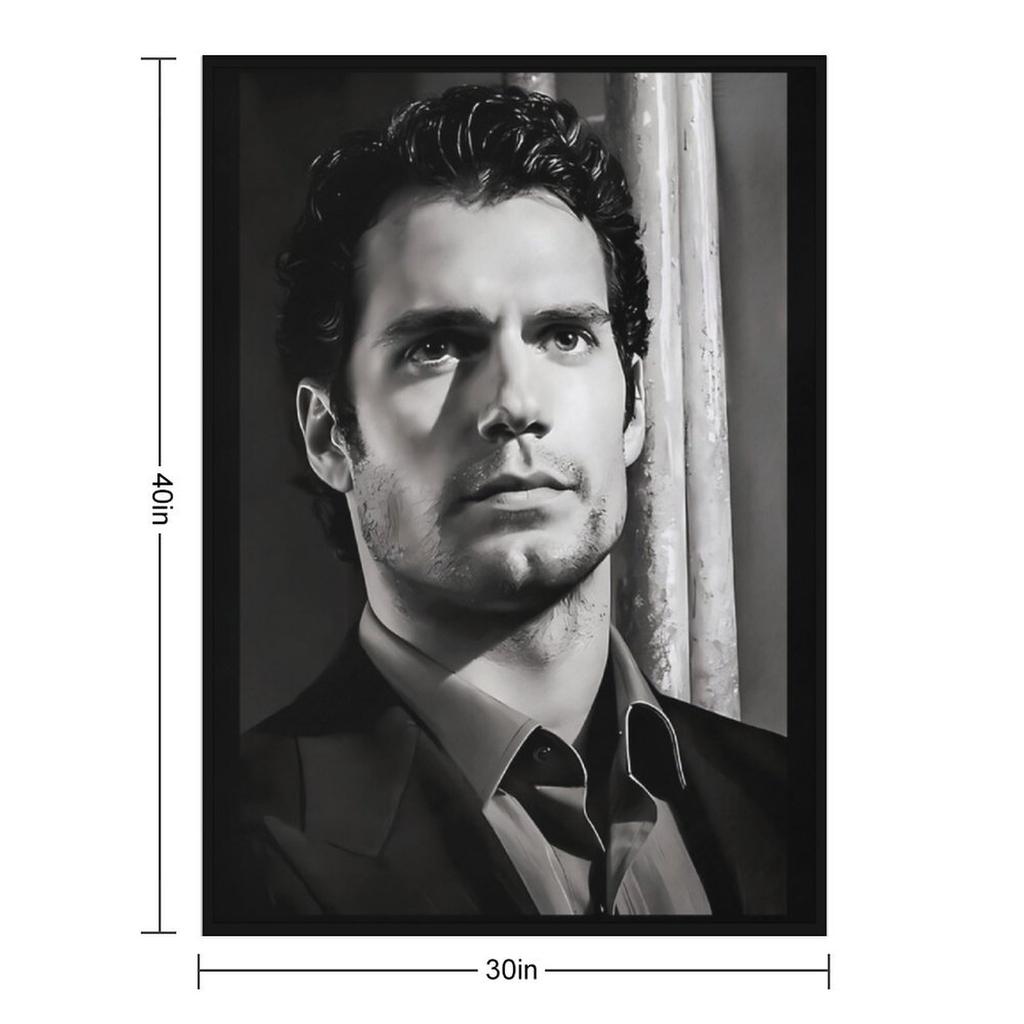 Henry Cavill B&W Throw Blanket Weighted Winter beds Luxury St Hairys Blankets