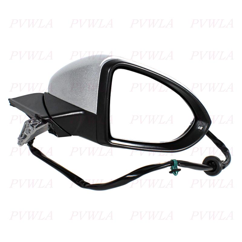 6PIN Crystal Silver Heat Turn Light Rear Mirror Assembly For VW Golf 7 7.5 2013 2014 2015 2016 2017 2018   Car Accessory