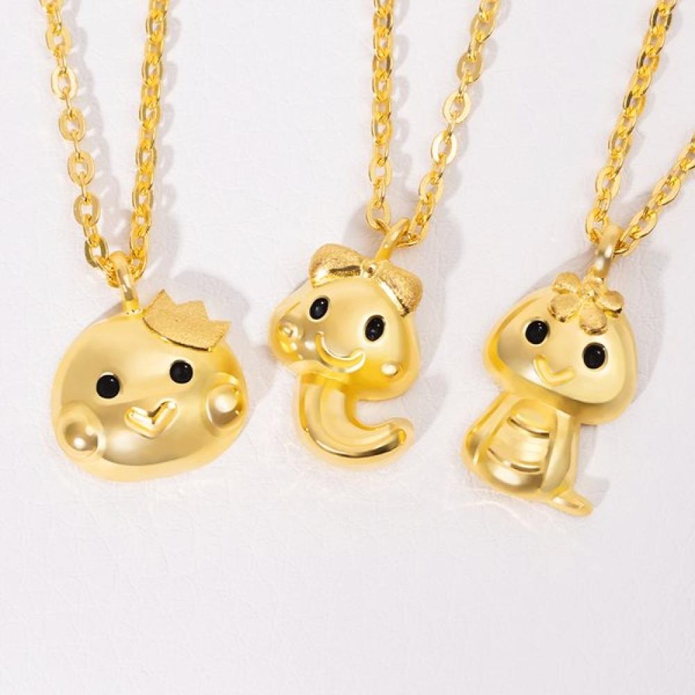 Porti 24k Gold 1.875g Snake Crown Necklace