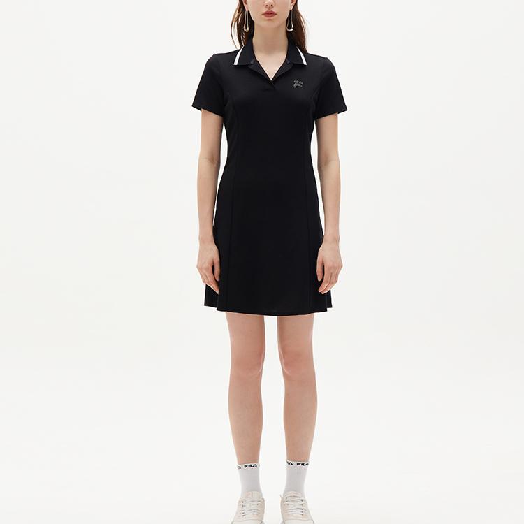 New FILA Short Sleeved Dress Women's Jet Black F11W138351FBK